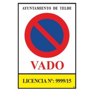 Señal de vado permanente