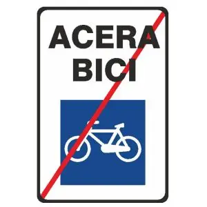 Señal fin de acera bici