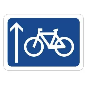 Señal vía ciclista próxima