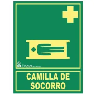 Señal de camilla de socorro