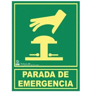 Señal de parada de emergencia