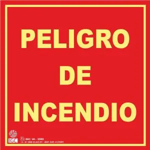 Señal peligro de incendio