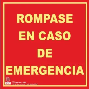 Rómpase en caso emergencia