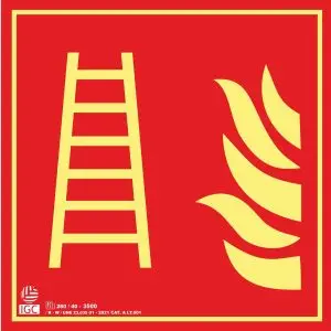 Señal pictograma escalera incendios