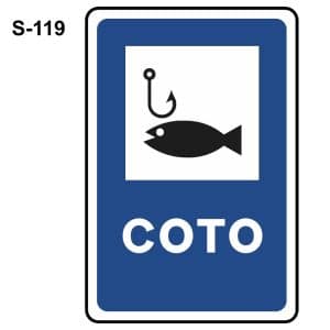 Señal coto de pesca