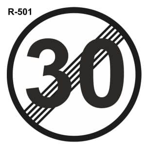 Fin limitación velocidad 30