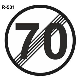 Fin limitación velocidad 70