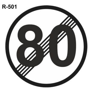 Fin de prohibición velocidad máxima de 80 km/h ( R-501 )