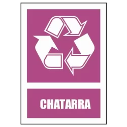 Cartel de material reciclado