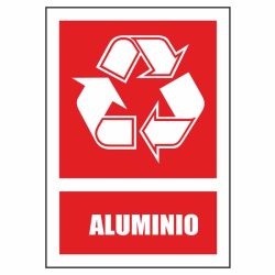 Cartel de reciclaje de aluminio