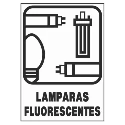 Cartel reciclaje lámparas fluorescentes