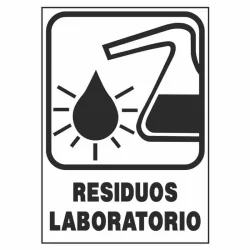 Cartel reciclaje residuos laboratorio