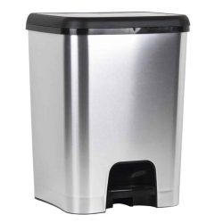 Cubo de basura efecto metalizado