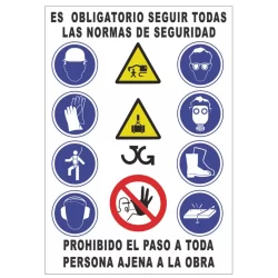 Panel combinado señales obra