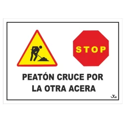 Panel de obras para peatones