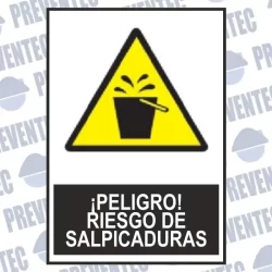 Peligro riesgo de salpicaduras
