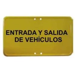 Placa entrada y salida vehículos