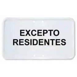 Placas excepto residentes