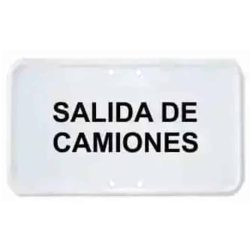 Cartel complementario salida camiones