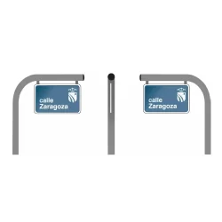 Poste con placa dos caras