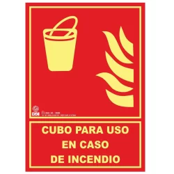 Señal cubo para incendios