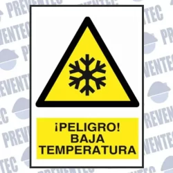 Señal de advertencia baja temperatura