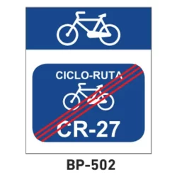 Señal fin de ciclo-ruta