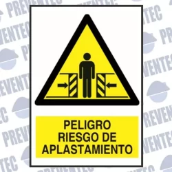 Señal peligro de aplastamiento