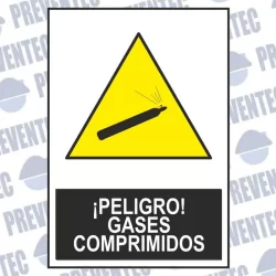 Señal peligro gases comprimidos
