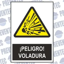 Señal peligro voladura