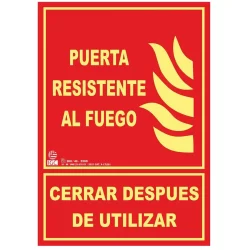 Señal puerta resistente al fuego