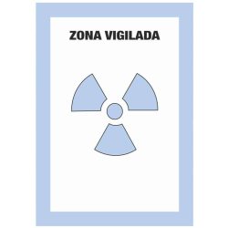 Señal radiactiva de zona vigilada