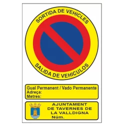 Señal vado permanente homologada