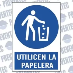 Señales seguridad utilicen la papelera