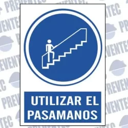Señal utilizar el pasamanos