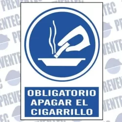 Señal obligatorio apagar el cigarrillo