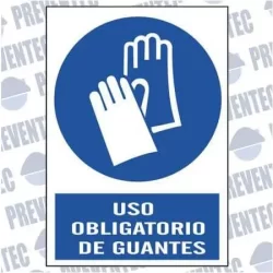 Señal uso obligatorio guantes