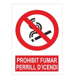 Senyal prohibit fumar perill incendi